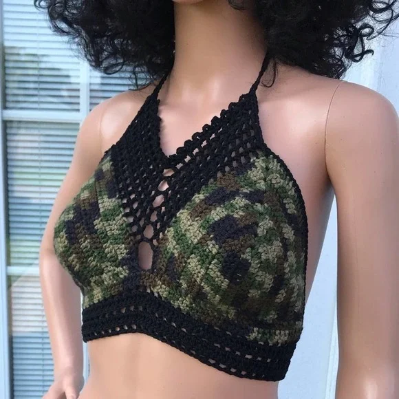 Crochet camouflage halter top - Picture 8 of 8